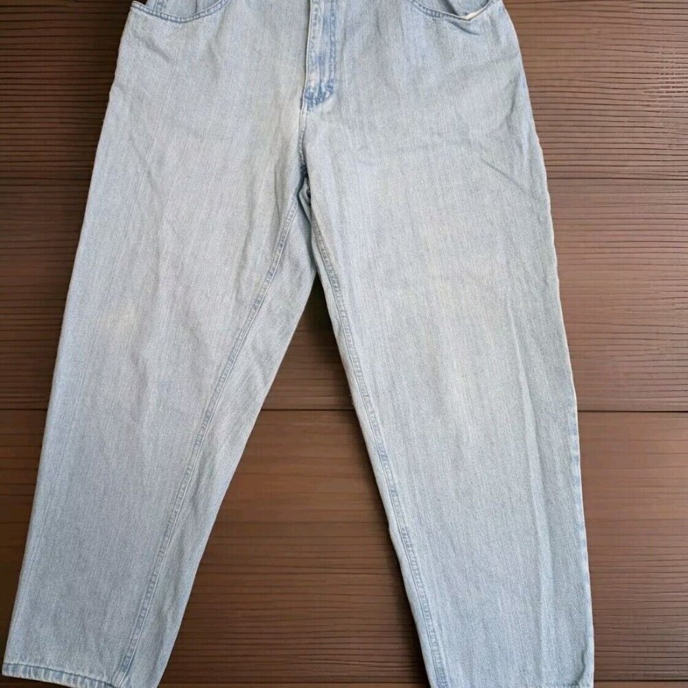 Vintage Mom Jeans Gitano Womens 16W Short Blue Light Wash Stretch Waist Tapered